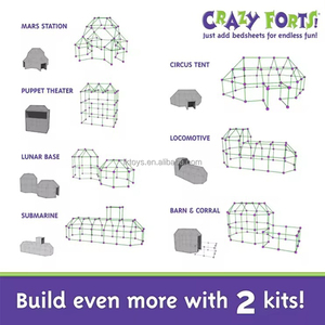 Crazy Kids <span class=keywords><strong>Fort</strong></span> Kit de construction STEM jouets de construction bricolage châteaux Tunnels jouer tente fusée <span class=keywords><strong>tour</strong></span> intérieur et extérieur - Product Image 2
