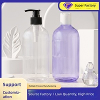 Conteneur rond en plastique PET de 500 ml, 44 g, transparent, écologique, recyclable, rechargeable, pour emballages cosmétiques, gel, soins de la peau