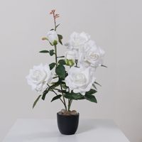Simulatiebloem Alice Roos Gepotte Bloem voor Woonkamer Bureaudecoratie Bruiloft Gekrulde Rozen Kunstbloemen Kunstplant
