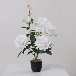 Fleur Artificielle Alice Rose en Pot pour Décoration de Salon, de Bureau ou de Mariage – <span class=keywords><strong>Roses</strong></span> Artificielles Bouclées, Plante Artificielle - Product Image 4