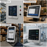 Özel 3 5 Eksenli CNC Frezeleme ile Tablet Çerçevesi İnce Duvarlı Alüminyum Dokunmatik Ekran Çerçevesi Kumlanmış Eloksallı Endüstriyel İşleme