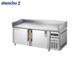 Plan de travail réfrigéré personnalisable sans dossier avec plateau en bois, bordure en acier inoxydable, équipement de réfrigération de cuisine robuste - Product Image 6