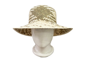 หมวกฟางธรรมชาติวินเทจสำหรับผู้ชายสีเหลืองพร้อมริบบิ้นสีแดงปักลายปีกกว้างสำหรับการเดินทาง - Product Image 3