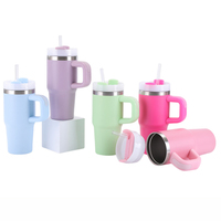 Gobelet en acier inoxydable à double paroi de 14oz, tasse de voyage isolée sous vide sans BPA avec poignée pour boissons chaudes/froides, logo personnalisé