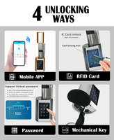 BLE serrure de cylindre intelligente Standard européenne, mot de passe électronique carte RFID serrure de porte de sécurité cylindre intelligent avec TTLock App C05C