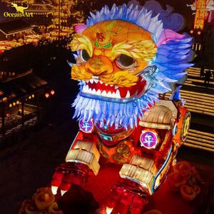 Grande Lanterna Colorata a Forma di Drago Cinese con LED, <span class=keywords><strong>Lanterne</strong></span> in Seta Impermeabili per Festival - Product Image 3