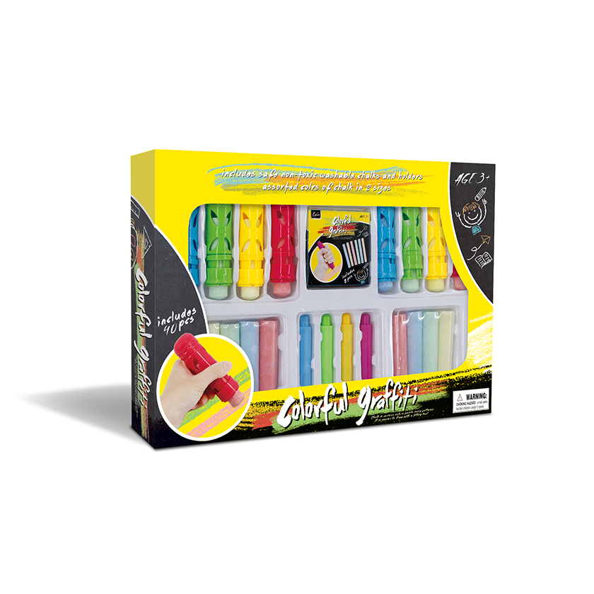 40 шт граффити игрушка тротуар мел с держателем набор снаружи мел цвета художественные игрушки включает в себя Раскрашивание jumbo мел и 12 тощий