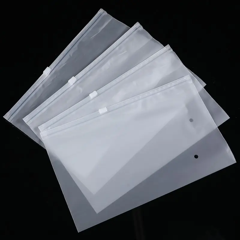 사용자 정의 인쇄 친환경 지속 가능한 방수 투명 PE 젖빛 의류 지퍼백 PVC 플라스틱 지퍼 포장 가방