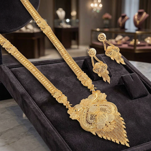 Wholesale Indian Fashion Jewelry 14K 18K 24K Gold Micro Formed Long Necklaces Link Chain Brass Gold Filled Oro Joyeria Jewelry - Product Image 3