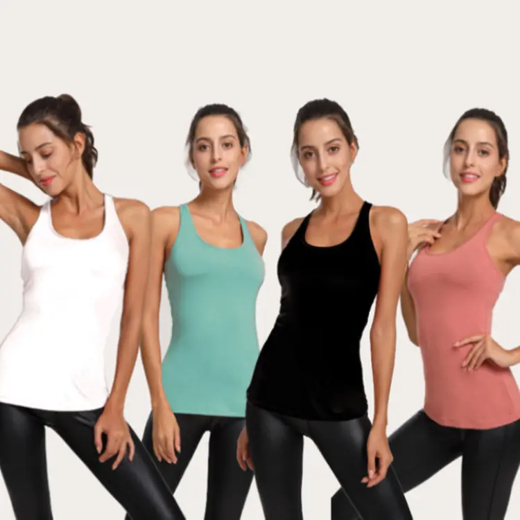 Custom Logo soft singlet bamboo bamboo tshirt yoga gym tank top workout sports racer back tank tops for women fitness yoga vest