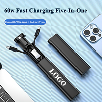 Kit adaptateur de câble USB multifonctionnel à charge rapide avec logo personnalisé, étui de rangement pour câbles de charge multifonctionnels, boîte de rangement pour câbles de données