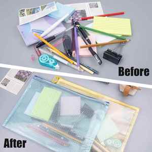 Custom Plastic Document <b>Pouch</b> Mesh Zipper Versatile PVC File Storage Bag Transparent Contract File Folder A3 A4 <b>Laminating</b> Bags - Product Image 4
