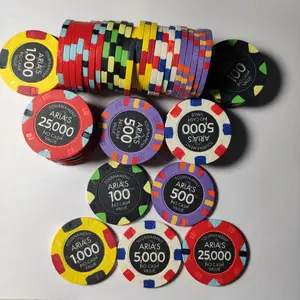 Custom Logo 500 1000pcs Ceramic Casino Royale Aria Milano Poker Chips Clay Poker Stars Monte Carlo Rfid Poker Chips Set