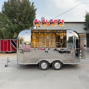 Street Mobile Tea Coffee Hotdog Cart Concession Burger Van Catering Trailer Fully Equipped BBQ Pizza Food Truck with Grill <b>Oven</b> - Product Image 4