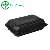 9*6 pouces 1 compartiment boîte en plastique recyclé boîte à lunch conteneur alimentaire écologique micro-ondes boîte à lunch (150 pièces/carton)