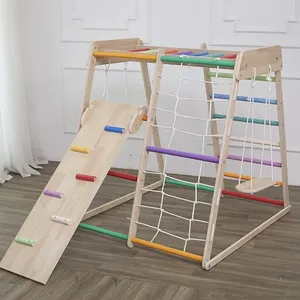 Juego de escalador Montessori de madera Jungle Gym Climbing 7 en 1 Kids Indoor Playground para niños pequeños