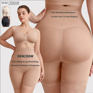 Waistdear Shorty gainant invisible taille haute sans couture anti-roulement pour femme, à porter sous une robe - Product Image 1