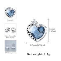 Bijoux hypoallergéniques S925 Sterling Silver Heart Crystal Girafe Stud Boucles d'oreilles