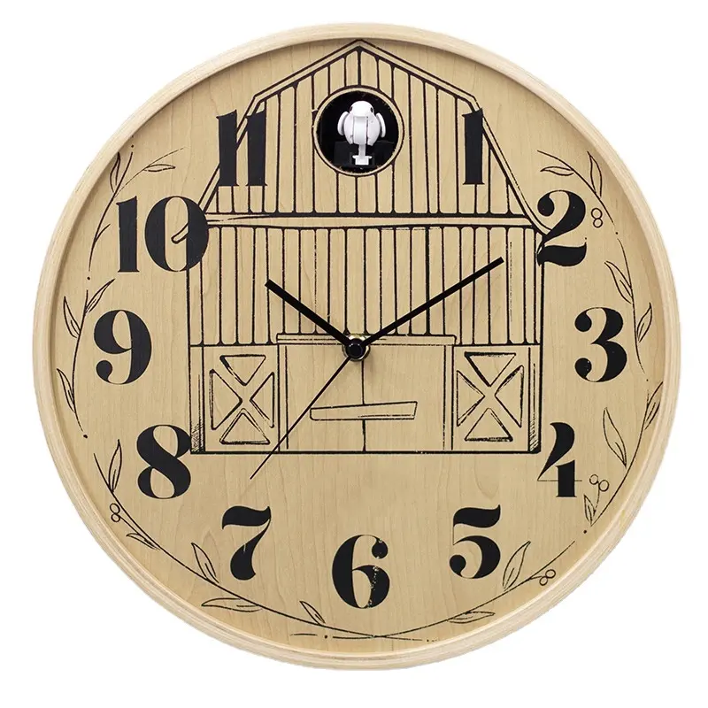 Reloj de madera maciza, reloj de pared de cuco con función de carillón horario creativo para decoración del hogar