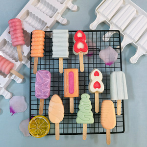Moule à glace en silicone pour enfants, <span class=keywords><strong>de</strong></span> haute qualité, à utiliser en été, avec bâtonnets en bois, best-seller - Product Image 4