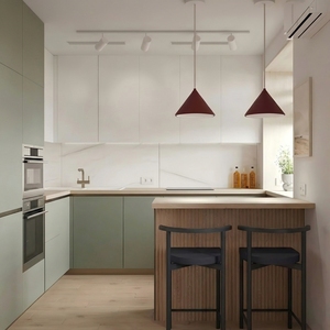Vermonhouzz Cucina Moderna Bicolore Personalizzata, <span class=keywords><strong>Mobile</strong></span> da Cucina Scandinavo a L con <span class=keywords><strong>Forno</strong></span> Integrato - Product Image 1