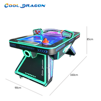 Table de hockey sur air LED avec tableau de scores numérique, fonctionnant à pièces, portable, pour jeux d'arcade familiaux en intérieur