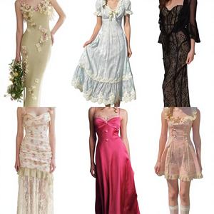 Vestidos de poliéster para mujer al por mayor, modelo QZ-059 de China, ropa en stock con descuento de fábrica, envío rápido, fardos de ropa variada a granel - Product Image 1