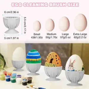 Custom Reusable Egg Scrubber Silicone Egg Washer Tool Egg Spinning Cleaner Brush With Flexible Soft Bristles