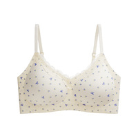 Soutien-gorge sans couture push-up à imprimé floral pour femme, petite poitrine, sans armatures, maintien doux, effet liftant, bonnets fins, du M au 2XL