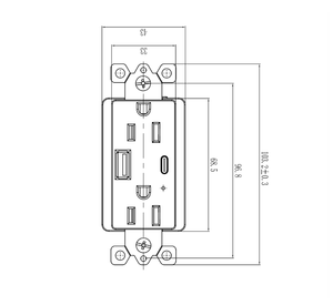 Type C &amp; USB 4.2A 125V 15A Household Fast Charging Wall <strong>Socket</strong> With Plastic Construction - Product Image 6