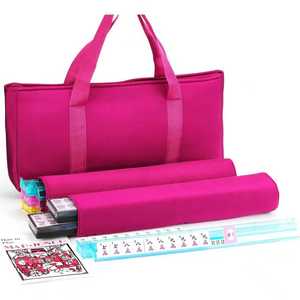 Juego de Bolsos de Lujo Acolchados Ligeros para Mahjong, Organizador de Viaje de 3 Piezas para Fichas, Soportes y Accesorios, Diseño Retro para Clubes - Product Image 3