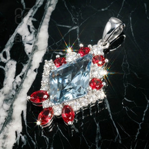 จี้เพชรโมอิสซาไนต์ทรงรีสีต่างๆ ผ่านการทดสอบเพชร VVS ตัวเรือนเงินแท้ 925 ประดับเพชรหรูหราสำหรับผู้ชาย เครื่องประดับชั้นดี - Product Image 1