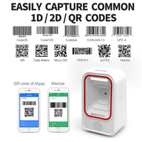 Escáner de Código de Barras Omnidireccional 2D Xincode Rápido, Inalámbrico BT 2.4G 2en1, Lector de Código de Barras QR de Escritorio para Precios de Supermercado