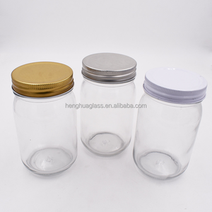 Bán Buôn 16Oz 500Ml Rộng Miệng Vuông Rõ Ràng Glass <span class=keywords><strong>Mason</strong></span> Jar Với Kim Loại Nắp Thực Phẩm Lưu Trữ Container Cho Mứt Nước Trái Cây - Product Image 2