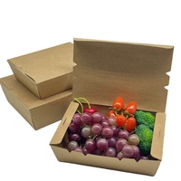 Boîtes à lunch carrées jetables en carton ondulé de qualité alimentaire avec poignée, pliables, étanches et écologiques pour les repas