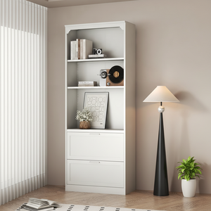 Librero de Pared Moderno de Madera de Pino Negro, Altura Ajustable, para Oficina, Hogar, Apartamento, Hotel, Baño, Sala de Estar Versátil - Product Image 2