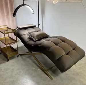 Modern Luxury pink Gold Beauty Salon Furniture Facial Spa Bed Adjustable Reclining Eyebrow Lash Bed for Sale - Product Image 3