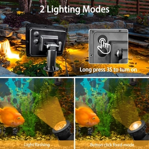 Projecteur <span class=keywords><strong>solaire</strong></span> pour bassin à 2 têtes, étanche IP68, 6 LED, submersible, pour aménagement paysager, extérieur, jardin, aquarium, piscine - Product Image 6