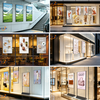 Écran publicitaire numérique commercial LCD IPS à haute luminosité avec cadre ultra-fin, 700-5000 nits, pour vitrine de magasin