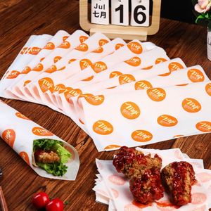 Customized Pattern logo Printed Chicken Roll Grease-proof <b>Paper</b> for Fried Chicken Hamburger Packaging Baking <b>Paper</b> - Product Image 1