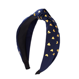 Bandeau large noué en tissu avec cœurs rouges pour femme, accessoire de tête pour la Saint-Valentin - Product Image 5