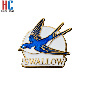 Pin de metal esmaltado chapado en oro moderno, personalizado de fábrica con 20 años de experiencia, con emblemas de aves mundialmente famosas: Águila, Pingüino, <span class=keywords><strong>Gaviota</strong></span>, Gorrión, Golondrina - Product Image 4