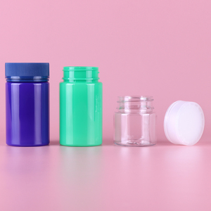 Bán buôn tùy chỉnh <span class=keywords><strong>60ml</strong></span> 100ml 120ml màu rõ ràng Pet nhựa Jar với nhựa CRC <span class=keywords><strong>cap</strong></span> - Product Image 1