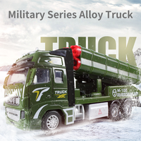 PANDAS 1:24 Modèle réduit de voiture en métal simulé camion missile à tirer en alliage militaire jouet pour garçons