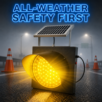 Feux de signalisation routière clignotants LED jaunes et rouges LM Solar avec ampoule en aluminium pour utilisation sur route