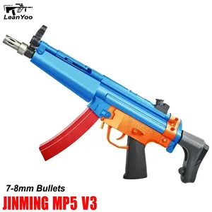 MP5 naylon Metal Blaster oyuncak tabanca 7-8mm yumuşak mermi dişli jel sıçramak yetişkin Splat Blaster çekim oyunu su tabancası