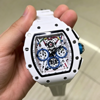 Montre de Luxe Homme à Quartz, Montre Squelette Tonneau pour Homme, Montre Chronographe Seau à Vin Tendance, Orologio Personnalisé avec Logo