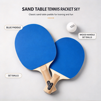 Raquette de tennis de table portable en bois massif multicouche, surface sablée 600 grains, style Shake Hand Penhold, avec poignée sans couture