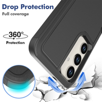 Pour Samsung S24 Plus S23 S22 Ultra double couche 2 en 1 étuis de téléphone portable anti-rayures noir armure coque de téléphone pour Galaxy S21 FE S20
