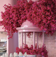 FL-251 Artificielle Rose Chaud Bougainvillier Décoration Extérieure Fleurs Escalade Rose Rouge Bougainvillier pour Mariage Boutique Décor À La Maison